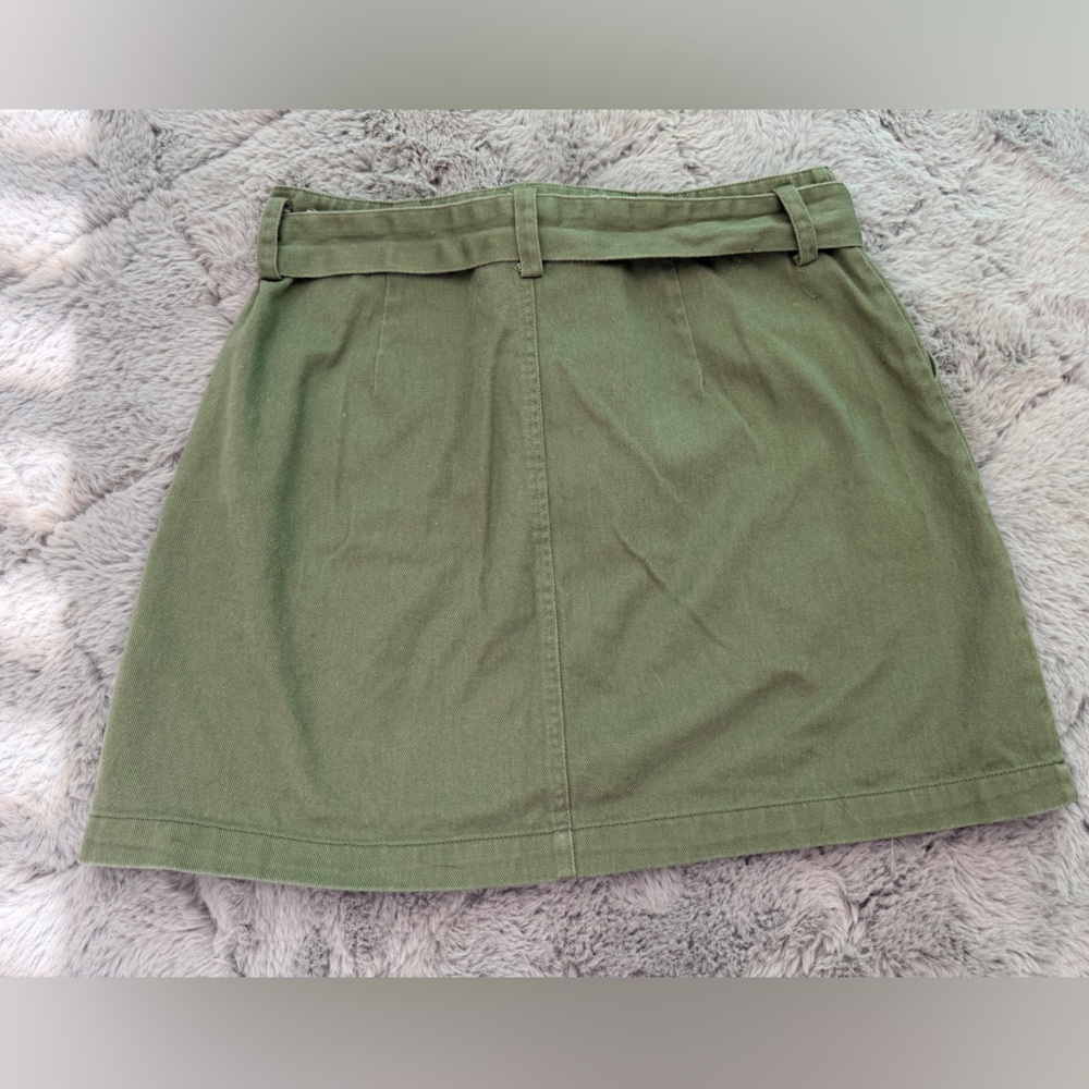 Olive Green Mini Skirt - Picture 2 of 5